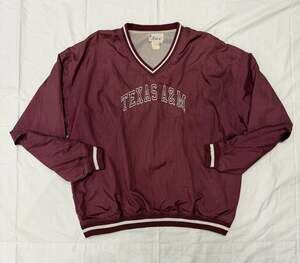 Vintage Tonix Texas A&M University V-Neck Windbreaker Pullover Jacket XL